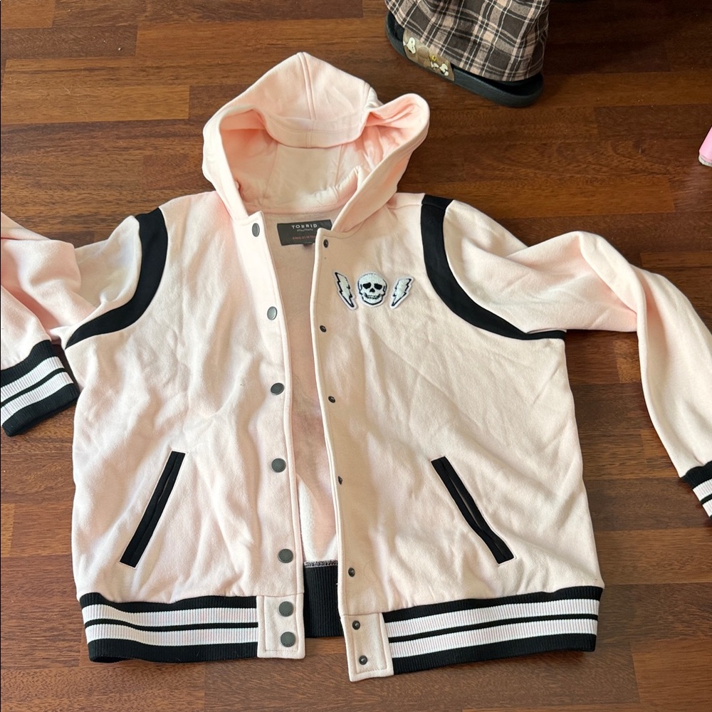 Pink and black bomber jacket